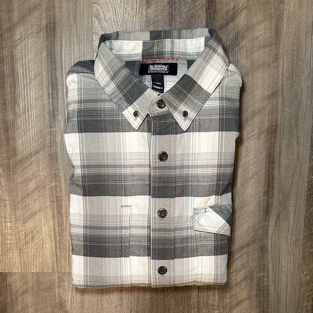 Alaskan Hardgear Micro Flannel Standard Fit Plaid Long Sleeve Button Down - LT